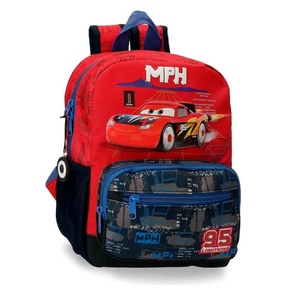 Mochila Pré-Escolar Adaptável 28cm Cars ROCKET RACING Vermelha/Azul | Ref. 186.20821D1