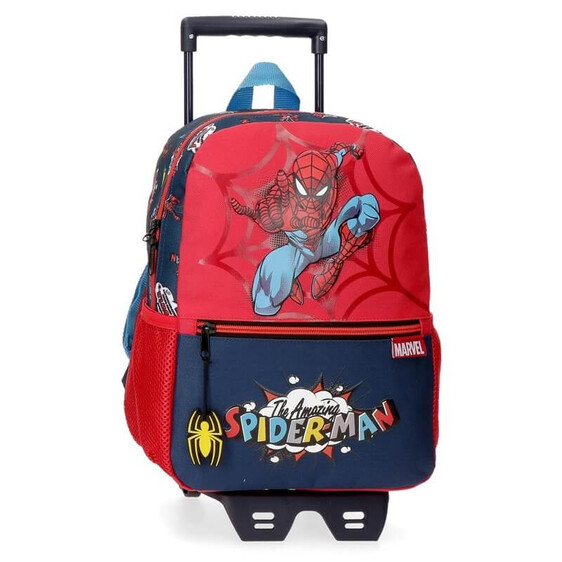 Mochila Pré-Escolar Adaptável 32cm c/ Carro Spiderman POP Multicolor | Ref. 186.20722T1