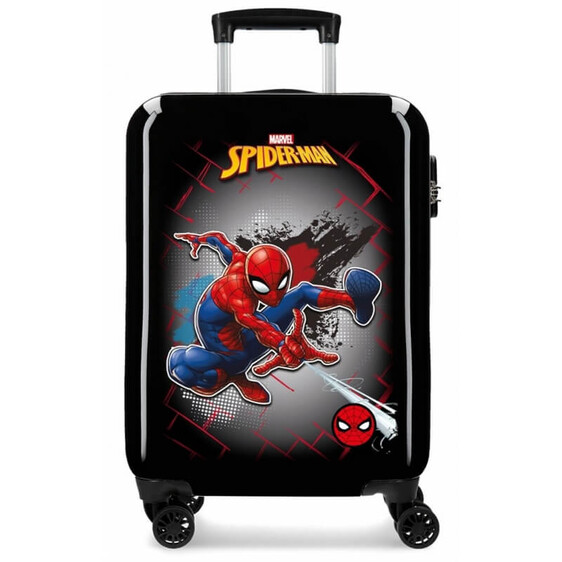 Mala/Trolley de Cabine 55cm 4 Rodas Spinner Spiderman RED Preta | Ref. 186.4041721