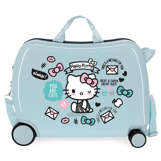 Mala de Viagem Infantil ABS 4 Rodas Hello Kitty YOU ARE CUTE Azul Claro | Ref. 186.2159821