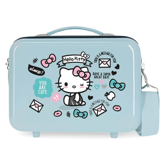 Necessaire Adaptável a Trolley Hello Kitty YOU ARE CUTE Azul Claro | Ref. 186.2153921
