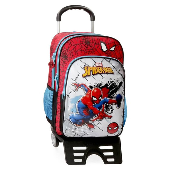 Mochila Escolar Adaptável 42cm c/ Carro Spiderman RED Multicolor | Ref. 186.40424T1