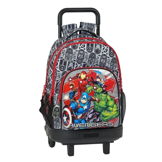 Mochila Escolar Compact 2 Rodas Avengers HEROES Preta | Ref. 248.612079918