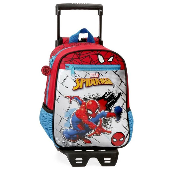 Mochila Pré-Escolar Adaptável 28cm c/ Carro Spiderman RED Multicolor | Ref. 186.40421T1
