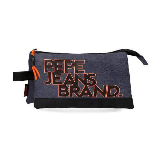 Estojo Escolar Triplo Compartimento Pepe Jeans TROY Cinza | Ref. 186.6284321