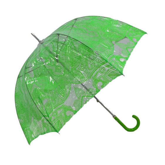 Guarda-Chuva Clima Sra. Comprido Manual Transparente Verde | Ref. 177.4849