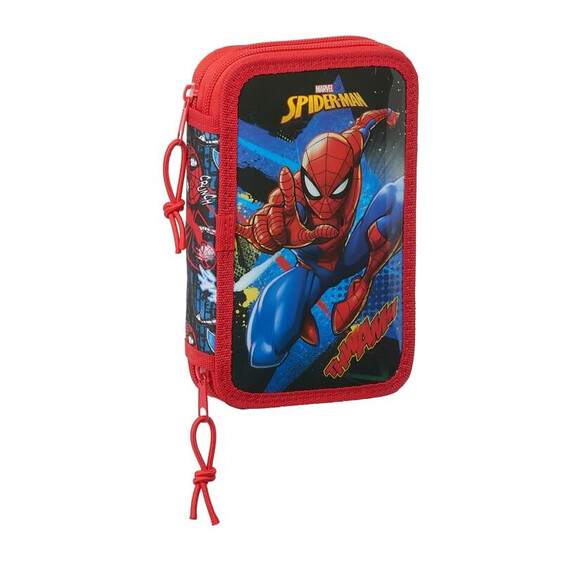 Estojo Escolar Duplo 28 Peças Spider-Man GO HERO Vermelho | Ref. 248.412143854