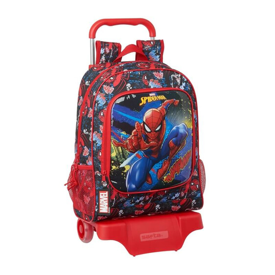 Mochila Escolar Grande c/ Carro 905 Spider-Man GO HERO Vermelha | Ref. 248.612143313