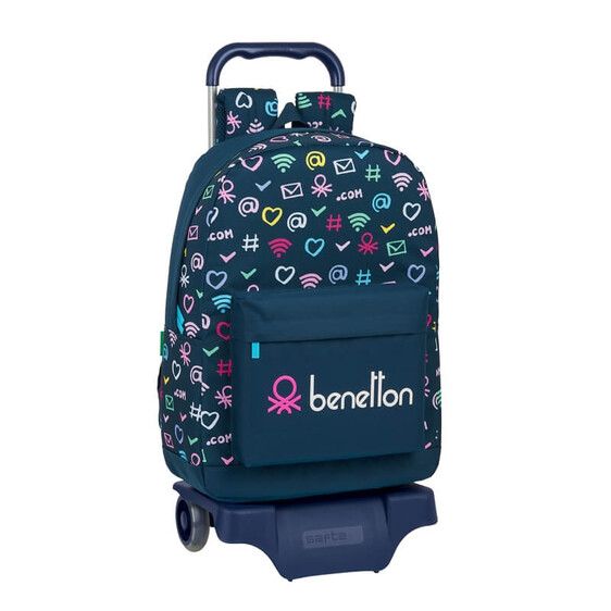 Mochila Escolar com Carro 905 Benetton DOT COM Azul Escuro | Ref. 248.612151160