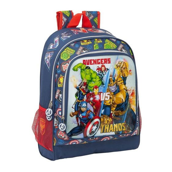 Mochila Escolar Adaptável 42cm Avengers HEROES VS THANOS Azul | Ref. 248.612179522