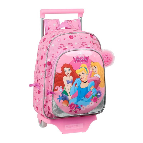 Mochila Pré-Escolar Infantil com Carro 705 Disney Princess Rosa | Ref. 248.612180020