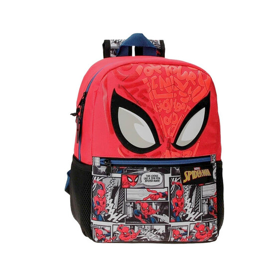 Mochila Pré-escolar Adap 32cm Spiderman COMIC Vermelha | Ref. 186.22522D1