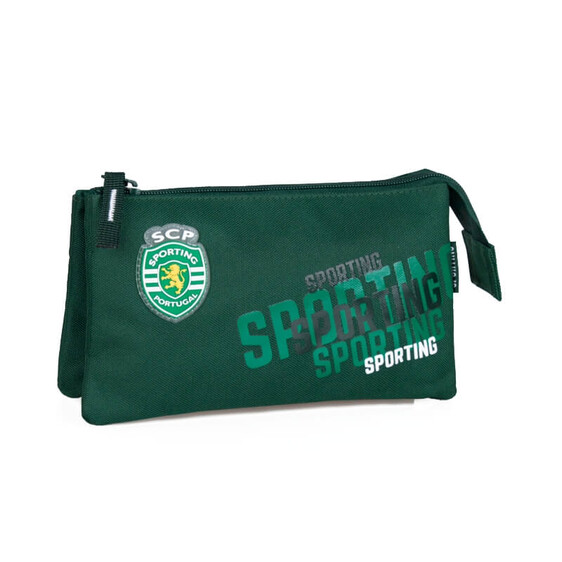 Estojo Escolar Triplo SPORTING Oficial Verde | Ref. 51.SCP82221