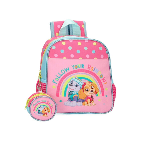 Mochila Pré-Escolar 25cm Patrulha Pata FOLLOW YOUR RAINBOW Rosa | Ref. 186.4512021