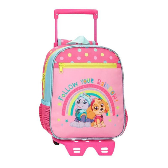 Mochila Pré-Escolar 28cm c/ Carro Patrulha Pata FOLLOW YOUR RAINBOW Rosa | Ref. 186.45121T1