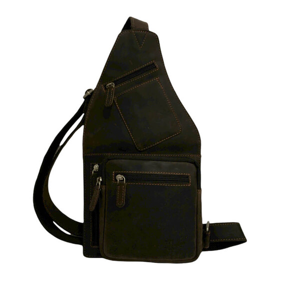 Bolsa Triangular Crossbody de Homem Morgado Piel Castanho Vintage | Ref. 930.0064LI