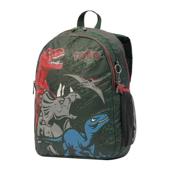 Mochila Escolar Média 41cm Totto T-REX Verde | Ref. 330.MJ04TRX0023DI