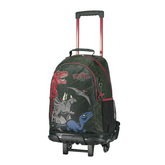 Mochila Trolley Escolar L 48cm Totto T-REX Verde | Ref. 330.MJ03TRX0033DI