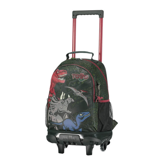Mochila Trolley Escolar M 42cm Totto T-REX Verde | Ref. 330.MJ03TRX0053DI