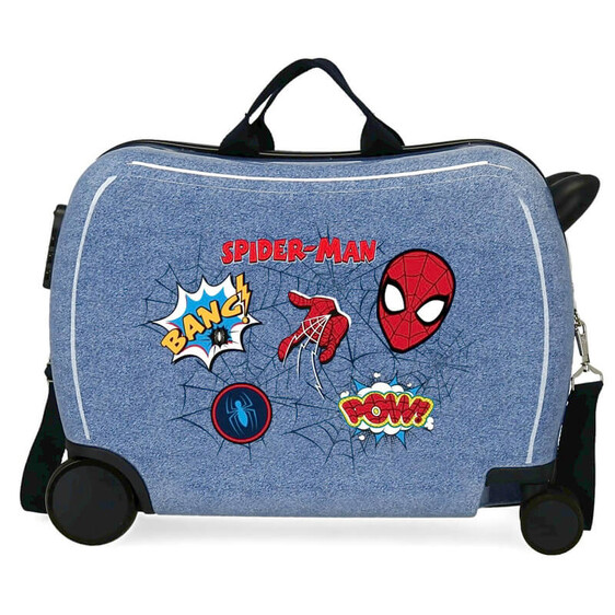 Mala de Viagem Infantil ABS 4 Rodas Spiderman DENIM Azul | Ref. 186.4619821