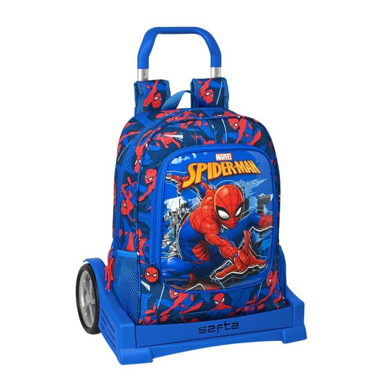 Mochila Escolar 42cm c/ Carro Evolution Spiderman GREAT POWER Azul | Ref. 248.612243860