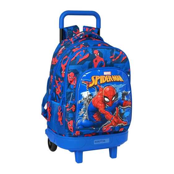 Mochila Escolar 45cm Compacta 2 Rodas Spiderman GREAT POWER Azul | Ref. 248.612243918