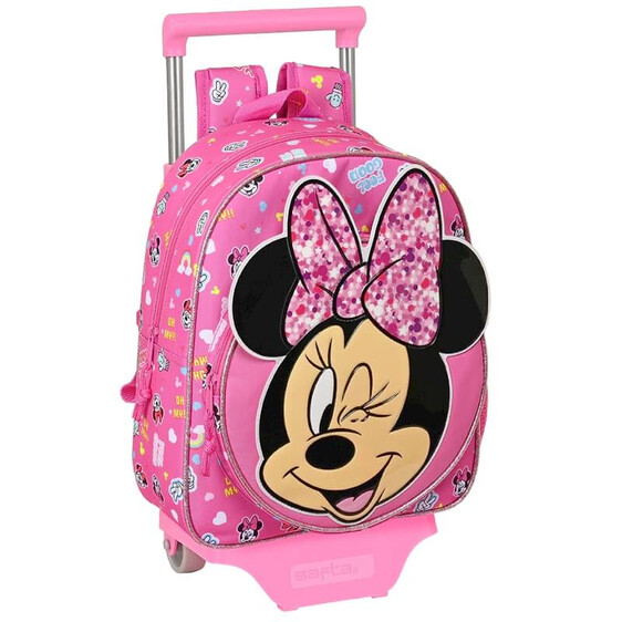 Mochila Infantil 34cm c/ Carro Minnie LUCKY Rosa | Ref. 248.612212020