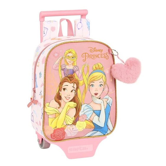 Mochila Pré-Escolar 27cm c/ Carro Princesas DREAM IT Rosa | Ref. 248.612280280