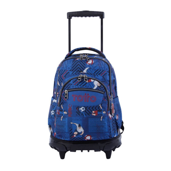 Mochila Escolar Compacta c/ Rodas Renglones Totto Futebol | Ref. 330.MA03ECO0063JH
