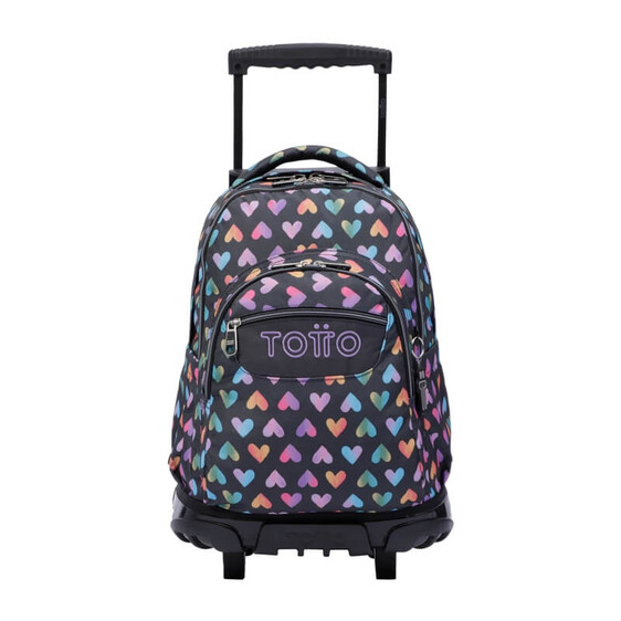Mochila Escolar Compacta c/ Rodas Renglon Totto Corações | Ref. 330.MA03ECO0033YJ