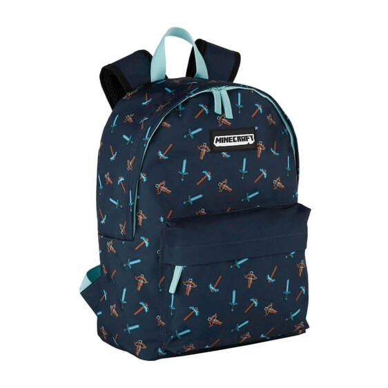 Mochila Escolar 41cm Minecraft PICA PICA Azul Escuro | Ref. 332.T433-918