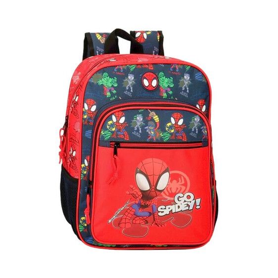 Mochila Escolar Adap. 38cm Spiderman GO SPIDEY Vermelha | Ref. 186.24823D1
