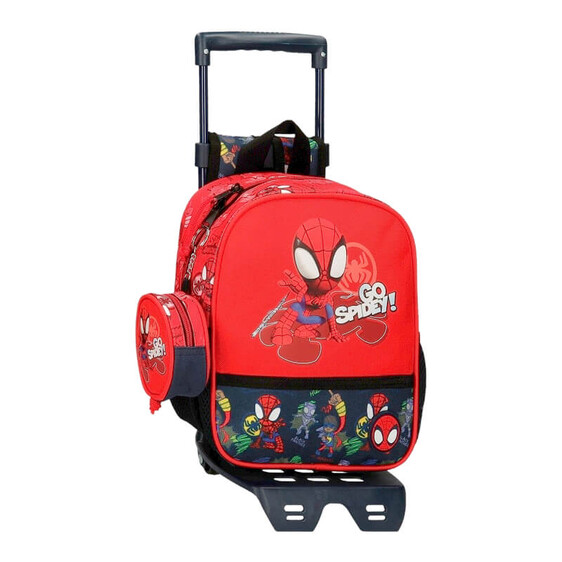 Mochila Infantil Adap. 25cm c/ Carro Spiderman GO SPIDEY Vermelha | Ref. 186.24820T1