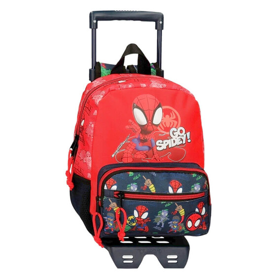 Mochila Pré-Escolar Adap. 28cm c/ Carro Spiderman GO SPIDEY Vermelha | Ref. 186.24821T1