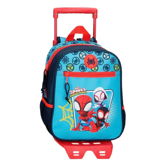 Mochila Pré-Escolar Adap. 28Cm c/ Carro Spiderman SPIDEY TEAM UP Azul | Ref. 186.46921T1