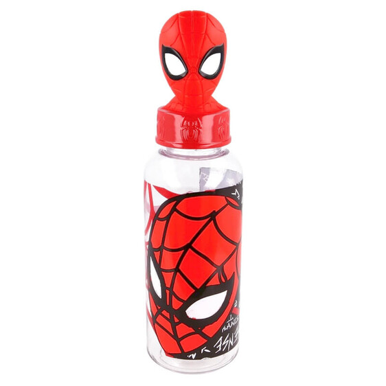 Garrafa c/ Figura 3D 560ml. Spiderman Transparente | Ref. 339.10116