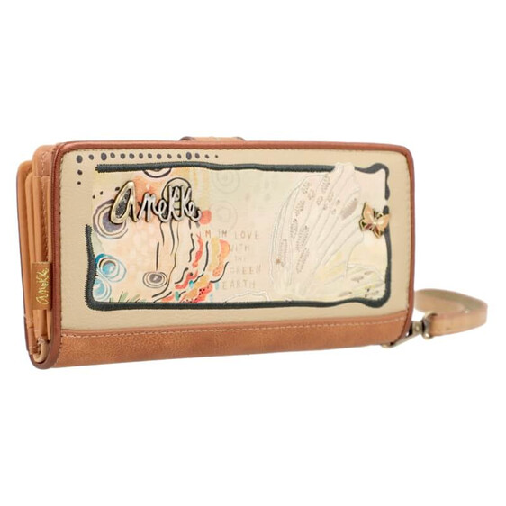 Anekke Carteira de Senhora c/ Pega RFID AMAZONIA BUTTERFLY Bege | Ref. 280.36729-901