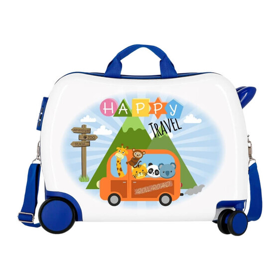 Mala de Viagem Infantil 4 Rodas Roll Road LITTE ME HAPPY Azul | Ref. 186.4749861