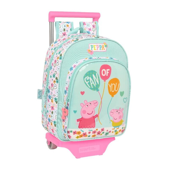 Mochila Infantil 33Cm c/ Carro Peppa Pig COSY CORNER Turquesa | Ref. 248.612290020