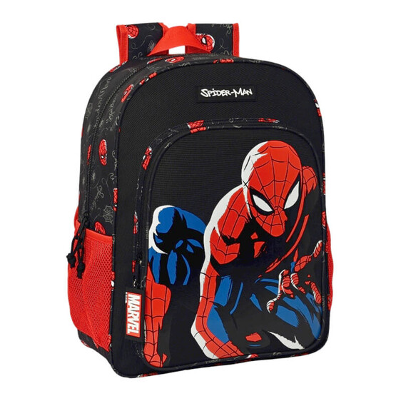 Mochila Escolar Adap. 42cm Spiderman HERO Preta | Ref. 248.612343180