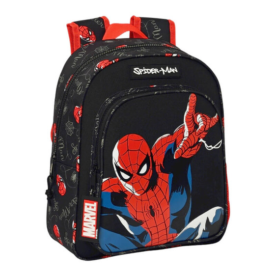 Mochila Pré-Escolar Adap. 33cm Spiderman HERO Preta | Ref. 248.612343524