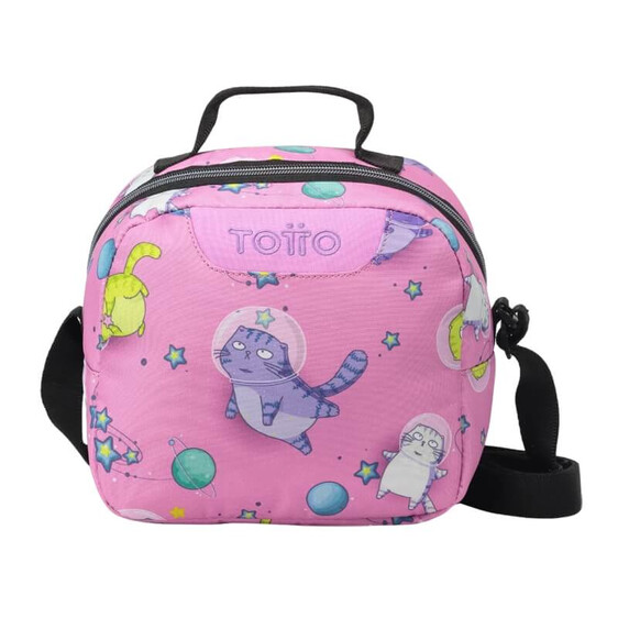 Lancheira Térmica Borrador Gatos Astronautas Totto 9I9 Rosa | Ref. 330.AC61ECO001Z9I9
