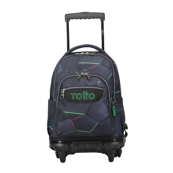 Mochila Escolar Compacta c/ Rodas Renglones Totto 4YO Azul Escuro | Ref. 330.MA03ECO006P4YO