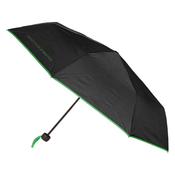 Guarda-Chuva Pequeno Manual Benetton LOVE Preto c/ Verde | Ref. 248.56201