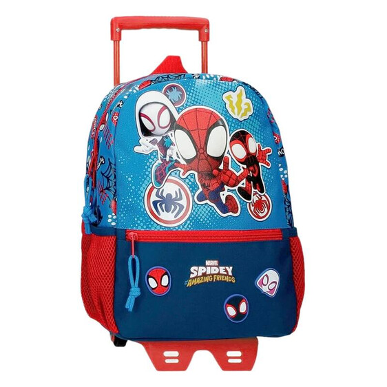 Mochila Pré-Escolar Adap. 32cm c/ Carro Spidey GO WEBS GO Azul | Ref. 186.28222T1