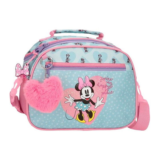 Necessaire Lancheira Adaptável Minnie MY HAPPY PLACE Azul/Rosa | Ref. 186.2794821