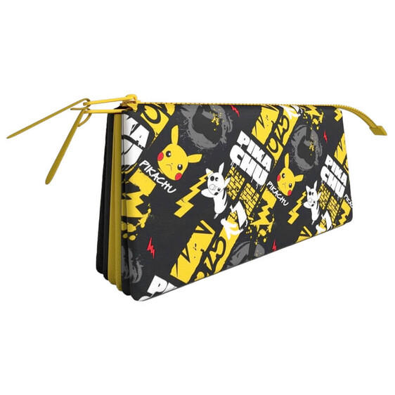 Estojo Escolar Triplo Pokémon PIKACHU Preto | Ref. 339.PT-503-PK