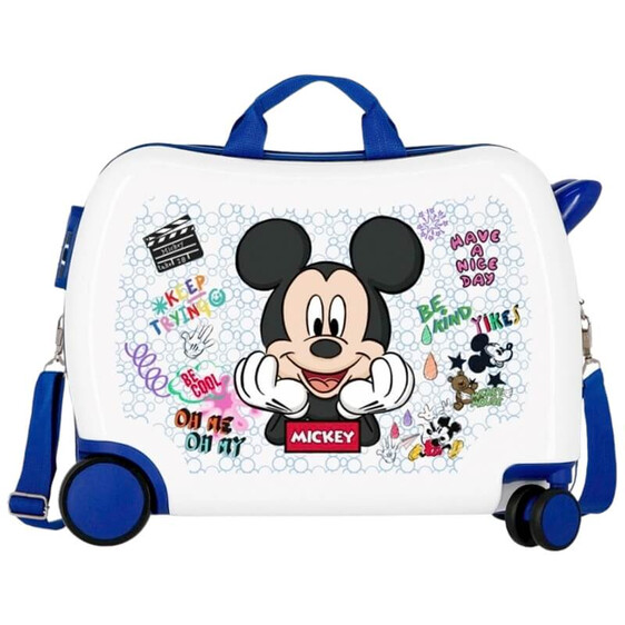 Mala de Viagem Infantil ABS 4 Rodas Mickey BE COOL Branca | Ref. 186.2789821