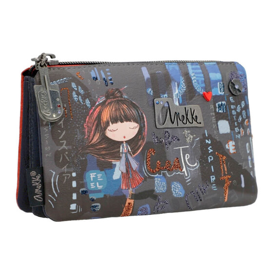 Anekke Porta-Moedas Triplo CONTEMPORARY Azul Escuro | Ref. 280.37809-015
