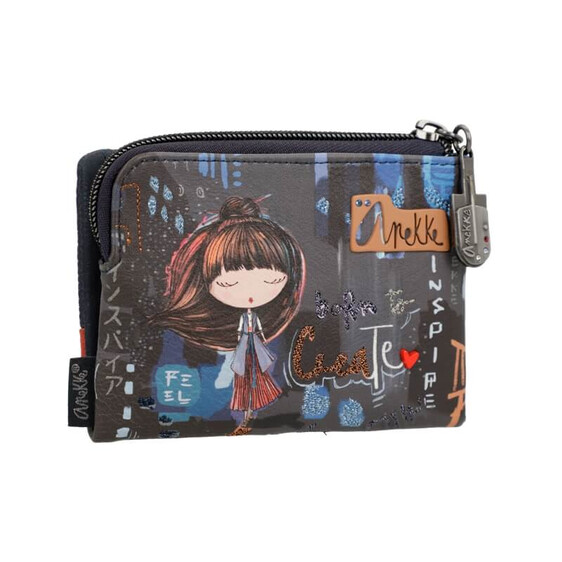 Anekke Carteira Pequena Flexível RFID CONTEMPORARY Azul Escuro | Ref. 280.37809-910